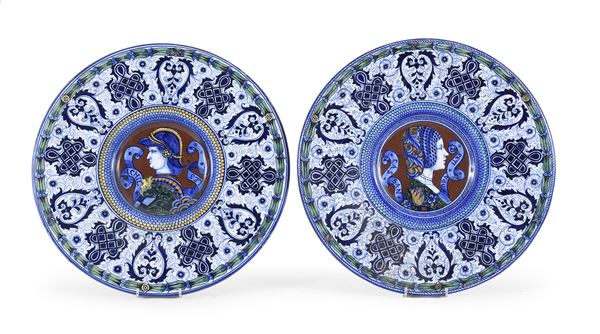 COPPIA DI PIATTI IN CERAMICA, FAENZA