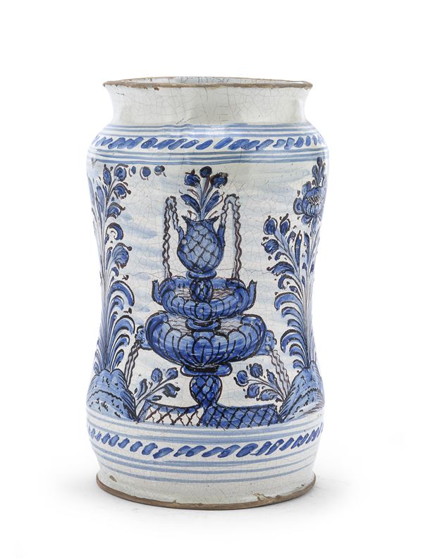 VASO DA FARMACIA IN MAIOLICA, LA TERZA XVIII SECOLO
