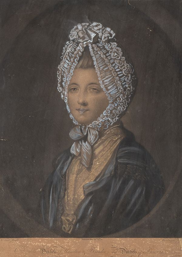INCISIONE DONNA DI PITTORE INGLESE DEL SETTECENTO