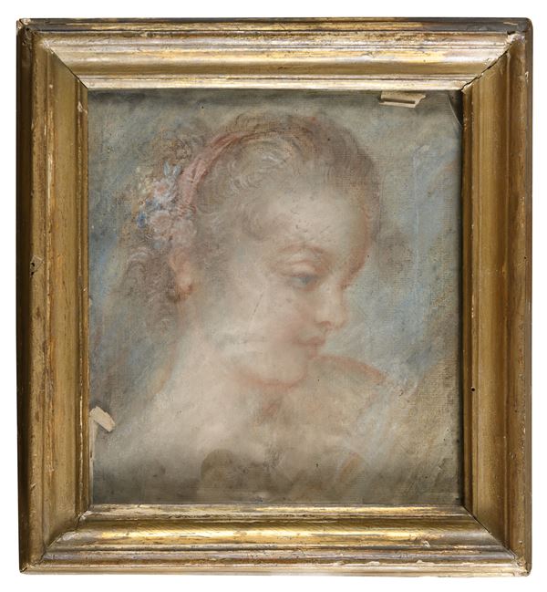 PASTELLO FANCIULLA ATTRIBUITO A BENEDETTO LUTI