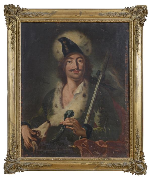 RITRATTO DI UOMO CON FUCILE DELLA BOTTEGA DI SALOMON ADLER