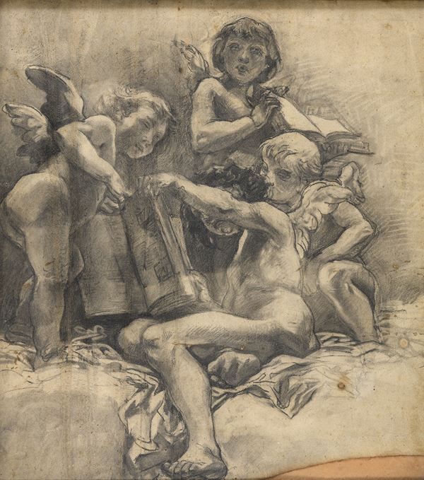 MATITA ALLEGORIA CON CHERUBINI