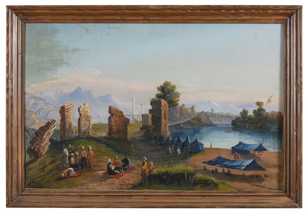 COPPIA DI DIPINTI PAESAGGI ORIENTALISTI