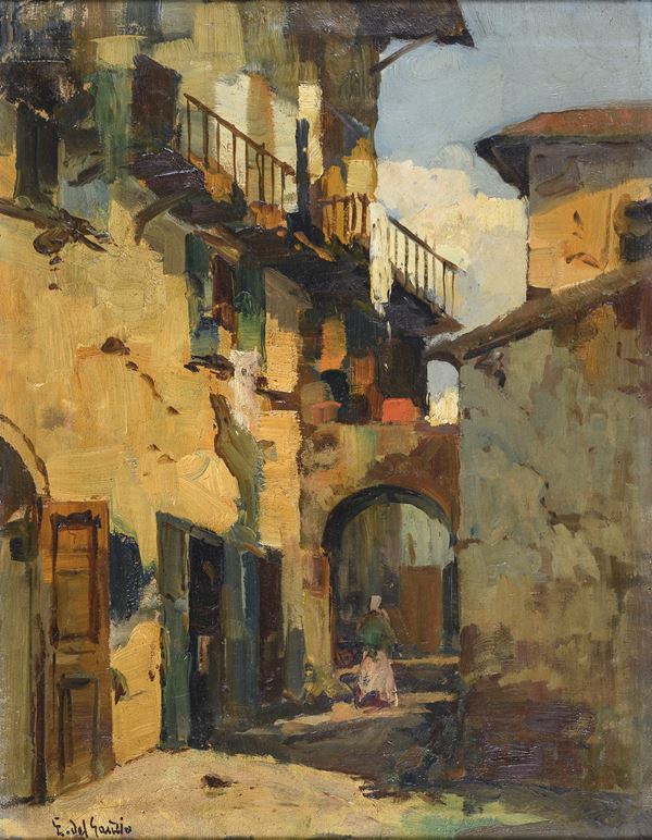 DIPINTO PAESE F.TO E. DEL GAUDIO