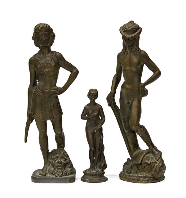 TRE SCULTURE IN BRONZO