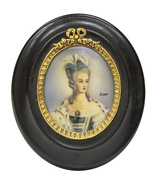MINIATURA DAMA SETTECENTESCA