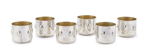 SEI BICCHIERINI IN SILVERPLATED, PUNZONE BRANDIMARTE
