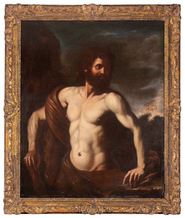 DIPINTO ERCOLE DELLA BOTTEGA DEL GUERCINO