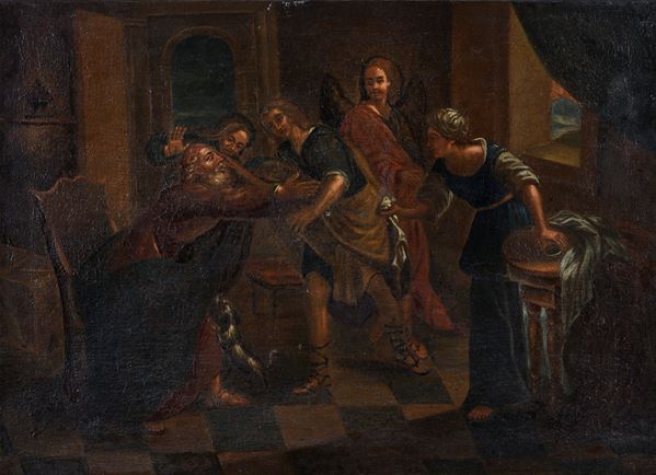 COPPIA DI SCENE BIBLICHE DI PITTORE VENETO