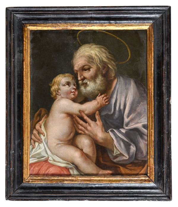 RAME SAN GIUSEPPE E IL BAMBINO ATTRIBUITO A ANDREA SIRANI
