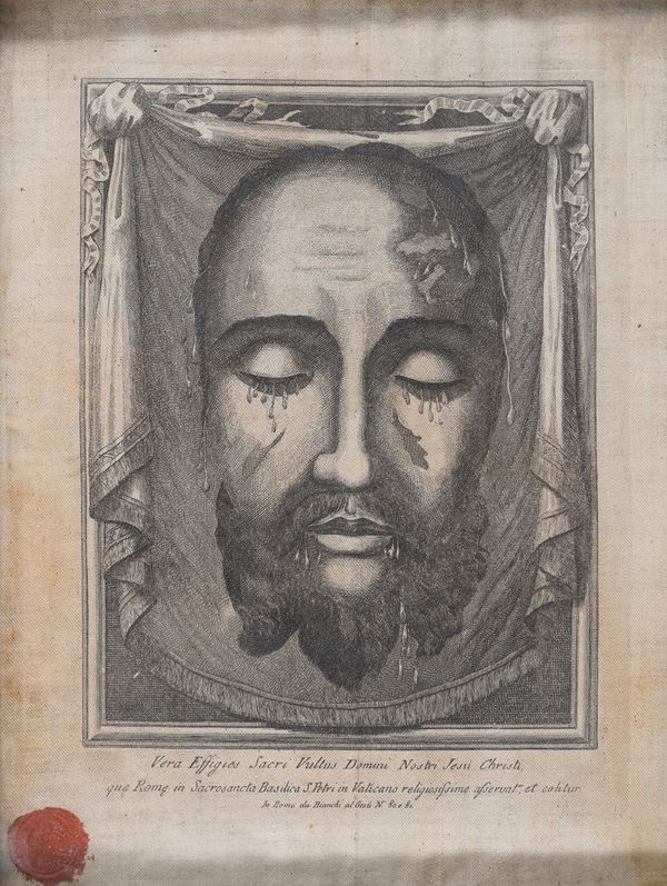 INCISIONE SU SETA VOLTO DI CRISTO