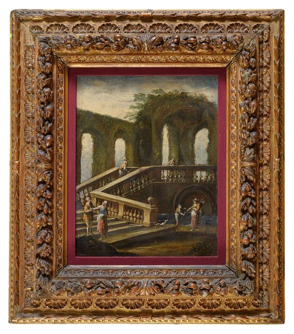 PONTE PRESSO ROVINE ROMANE ATTRIBUITO A GENNARO GRECO