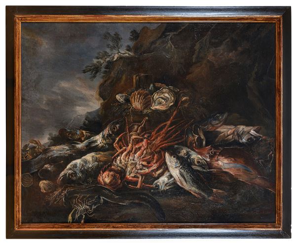 DIPINTO PESCI E CROSTACEI AMBITO DI GIUSEPPE RECCO
