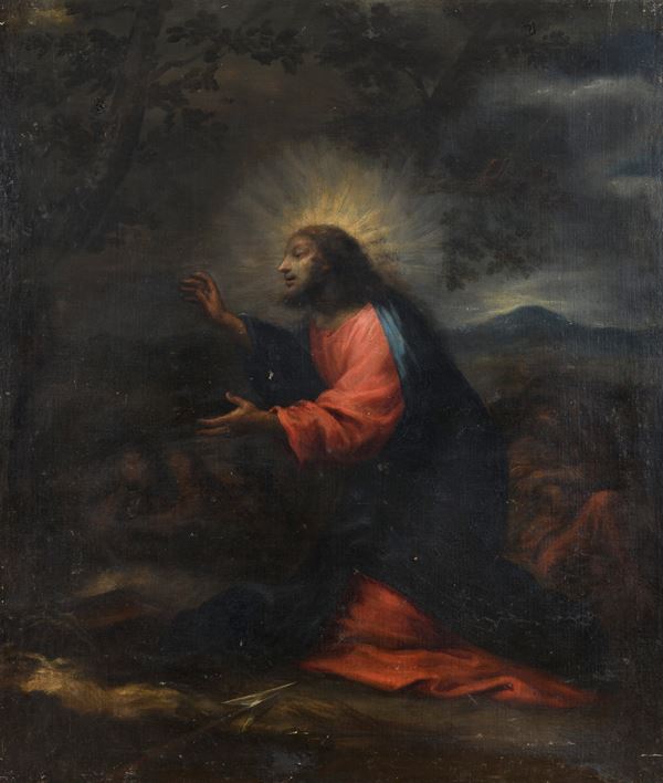 DIPINTO CRISTO NELL'ORTO DELLA CERCHIA DI LUIGI BAZZANI