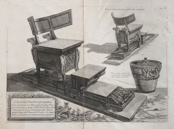 INCISIONE SEDIA CURULE DI FRANCESCO PIRANESI