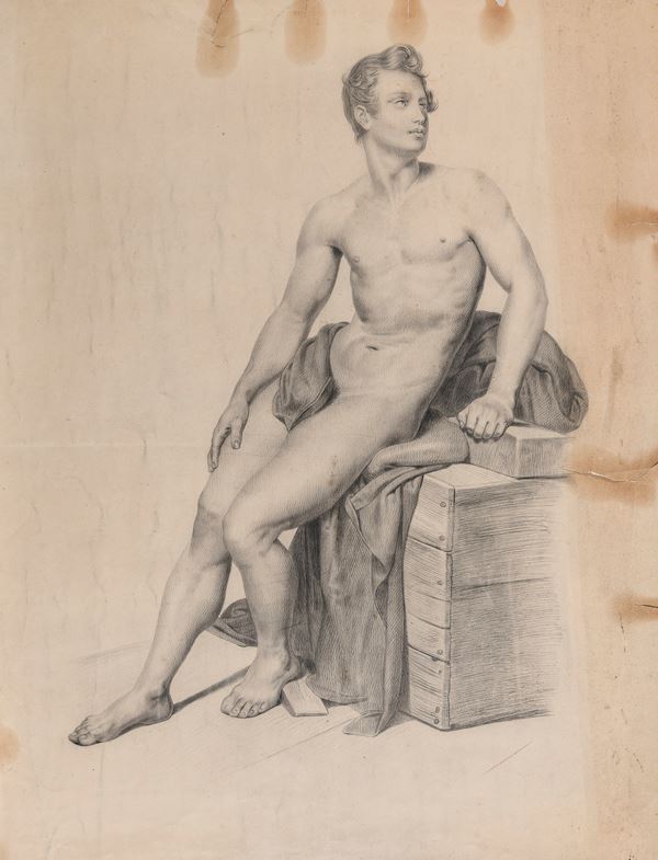 DISEGNO NUDO MASCHILE PANNEGGIATO