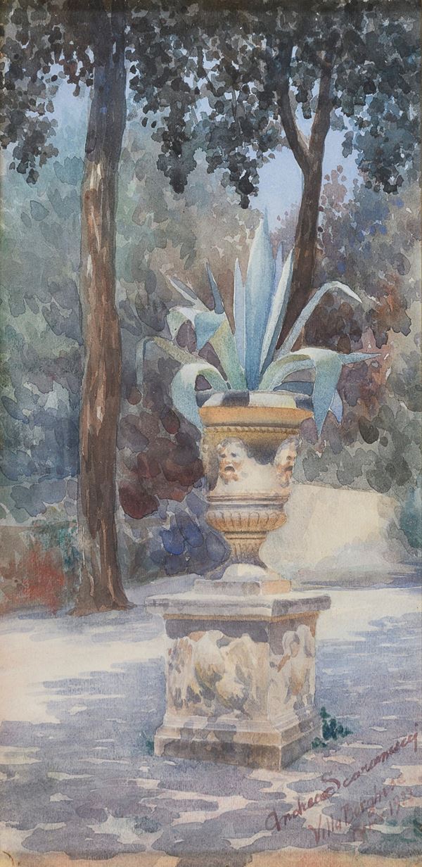 ACQUERELLO VILLA BORGHESE F.TO ANDREA SCARAMUCCI