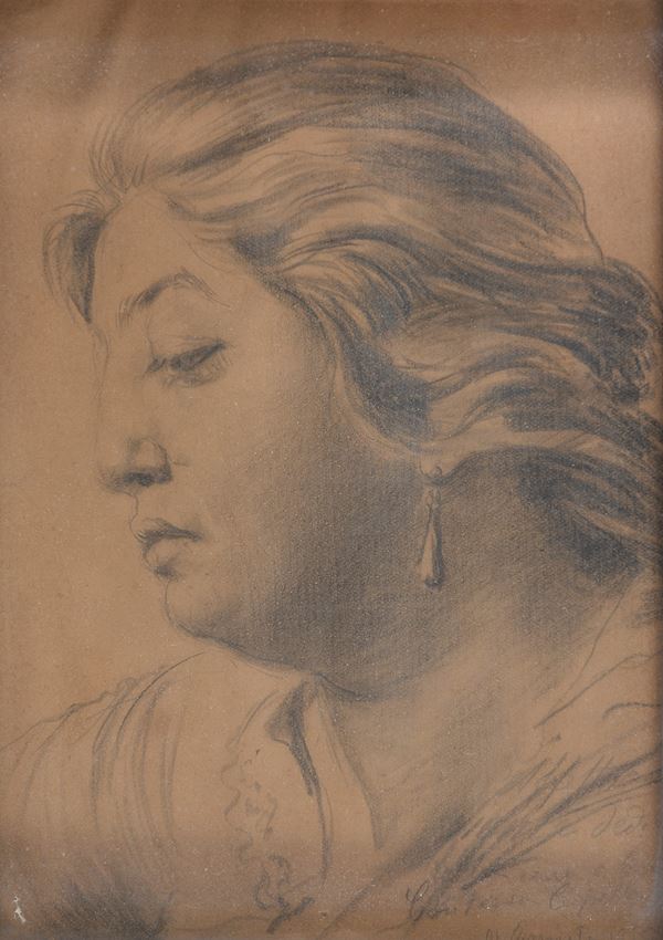 DISEGNO FANCIULLA DI VINCENZO GEMITO, 1916