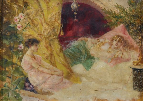 DIPINTO FANCIULLE NELL'HAREM  DI ANTONIO RIVAS