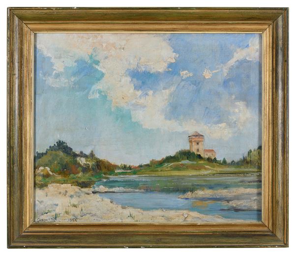 DIPINTO PAESAGGIO FLUVIALE DI PIER ANTONIO GARIAZZO