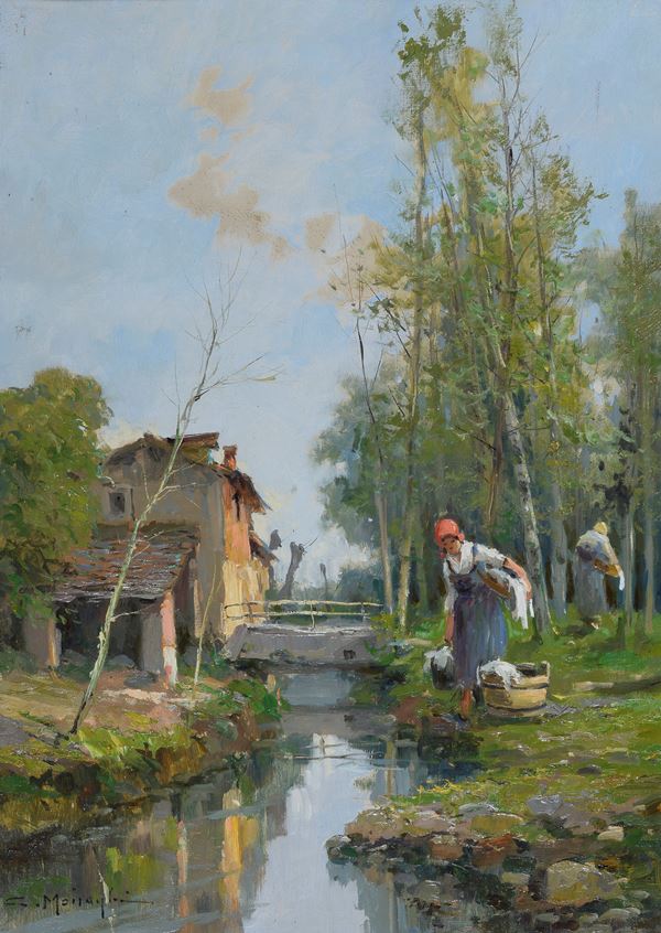 LAVANDAIE PRESSO UN RUSCELLO DI CLETO MOIRAGHI
