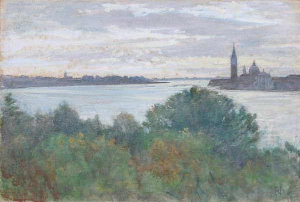 TECNICA MISTA VEDUTA DELLA LAGUNA DI VENEZIA