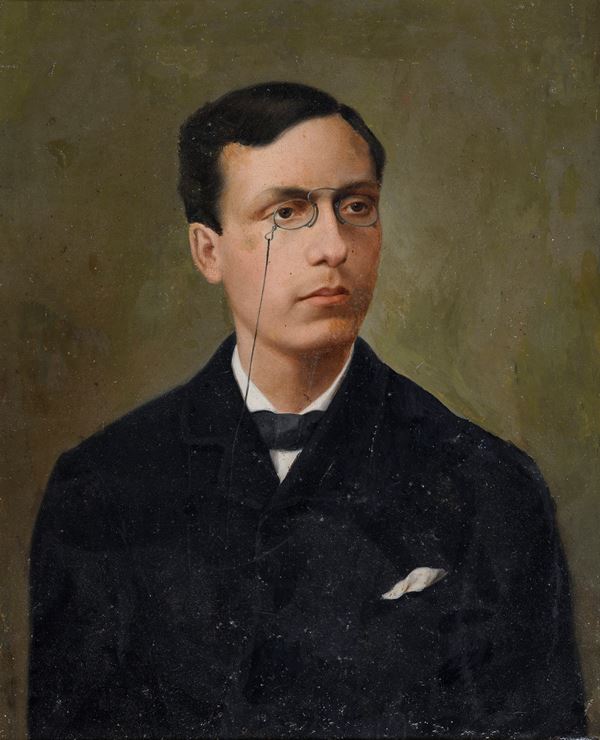 DIPINTO RITRATTO DI GENTILUOMO CON OCCHIALI