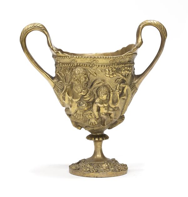 COPPA CLASSICA IN BRONZO DORATO, INIZI XX SECOLO