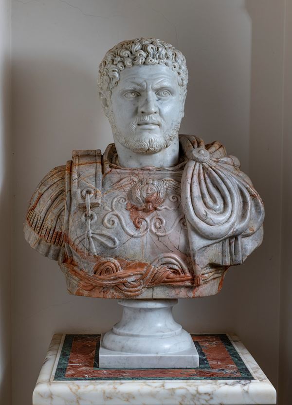 BUSTO DI CARACALLA IN MARMI, INIZI XX SECOLO