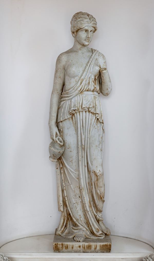 STATUA DI EBE IN MARMO BIANCO, FINE XIX SECOLO
