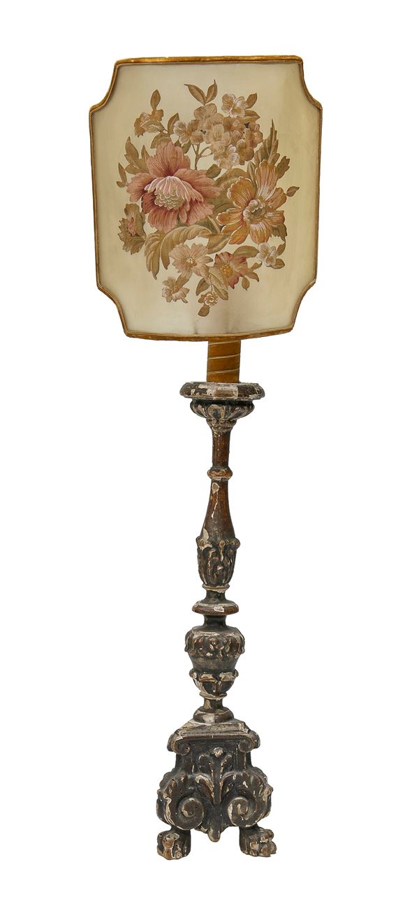 CANDELIERE IN LEGNO DORATO
