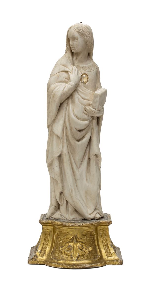 MARMO VERGINE ANNUCCIATA DI SCULTORE TOSCANO GOTICO