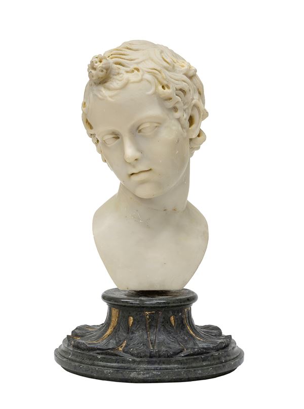 BUSTO DI FANCIULLO IN MARMO BIANCO