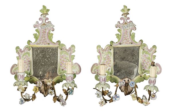 COPPIA DI SPECCHIERINE IN CERAMICA
