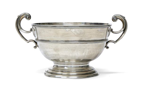 VASCA DA PUNCH IN ARGENTO, PUNZONE MAPPIN & WEBB INIZI XX SECOLO