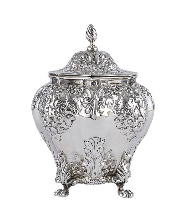 SCATOLA DA TÈ IN ARGENTO, CHESTER 1899