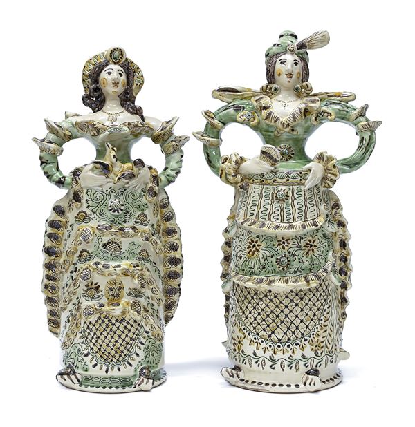 DUE FIASCHE IN CERAMICA, SICILIA XX SECOLO