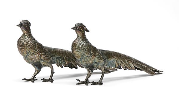 COPPIA DI SCULTURE IN ARGENTO, GERMANIA