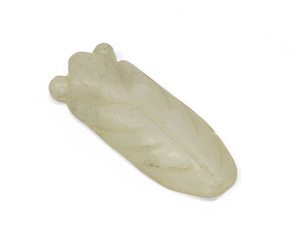 PICCOLA SCULTRA IN GIADA, CINA XX SECOLO