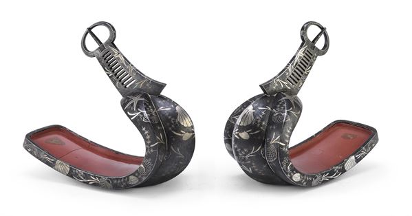 COPPIA DI ABUMI DA SAMURAI, GIAPPONE XIX SECOLO