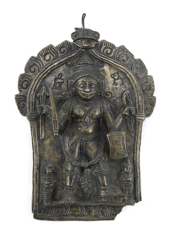 PLACCA IN BRONZO, INDIA XX SECOLO