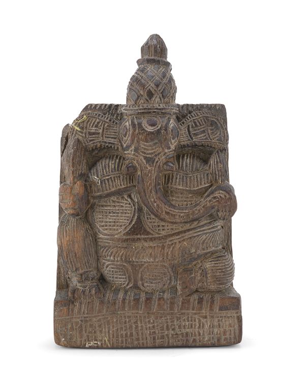 SCULTURA DI GANESHA IN LEGNO, INDIA