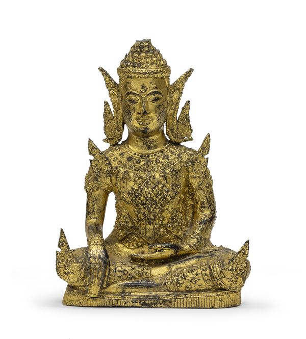 SCULTURA DI BUDDHA IN BRONZO, TAILANDIA
