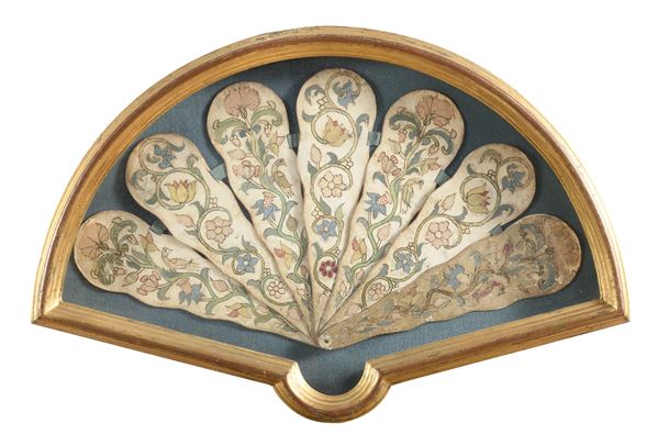 VENTAGLIO IN CARTA DIPINTA, ARTE ASIATICA XIX SECOLO