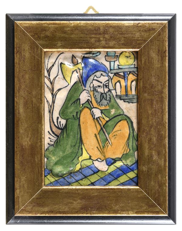 COPPIA DI MATTONELLE IN CERAMICA, PERSIA INIZI XX SECOLO