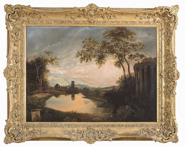 DIPINTO PAESAGGIO CLASSICO DI SCUOLA NORDICA