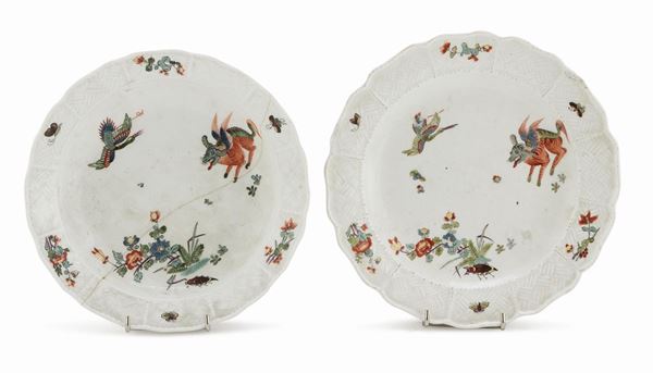 FONDINA E PIATTO MEISSEN MET&#193; XVIII SECOLO