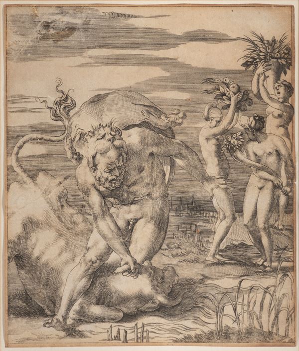 DUE INCISIONI ERCOLE E GALATEA