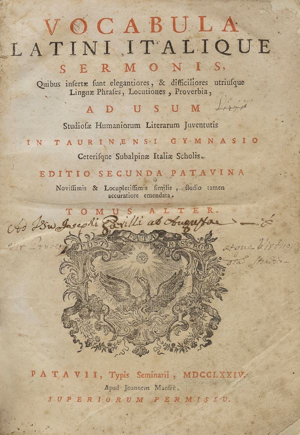 VOLUME VOCABOLARIO LATINO-ITALIANO