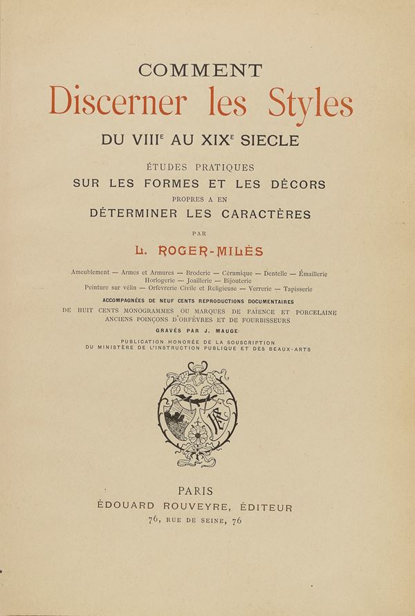 DUE VOLUMI D'ARTE GLI STILI E EBANISTI FRANCESI